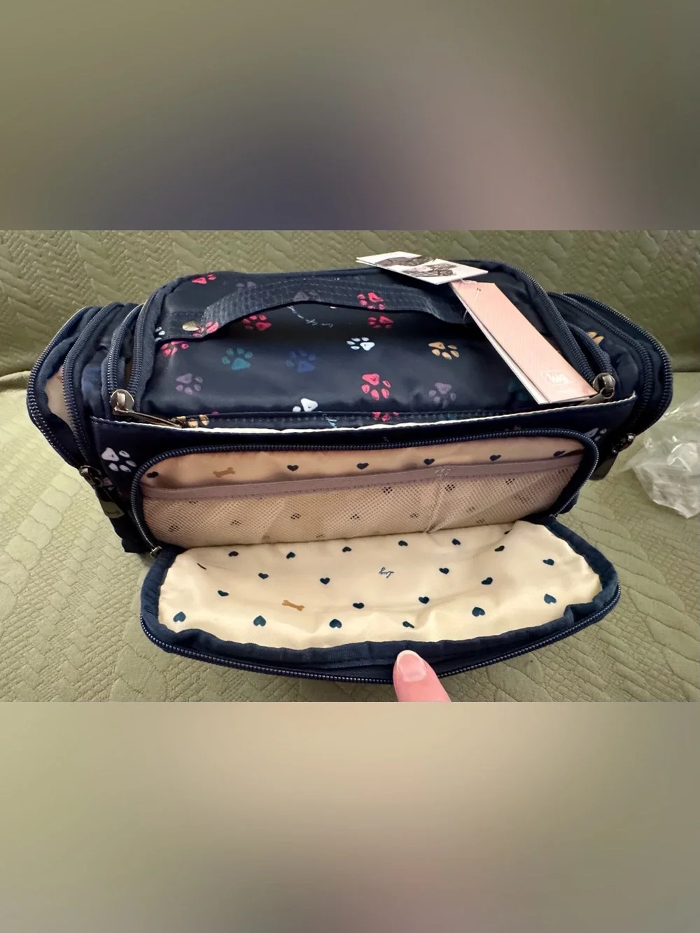 Lug Trolley Cosmetic Bag Paws Navy NWT